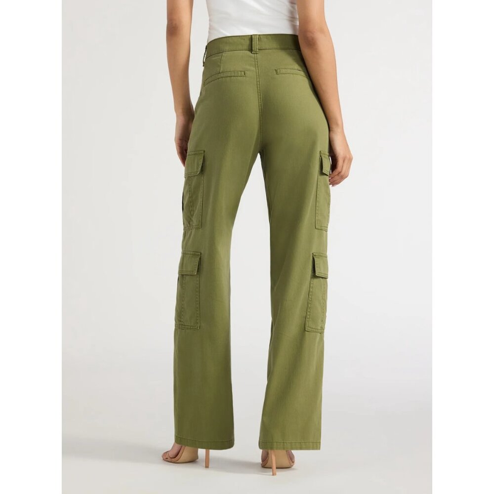 Relaxed Straight Super High-Rise Cargo Pants, Olive - Picture 2 of 4